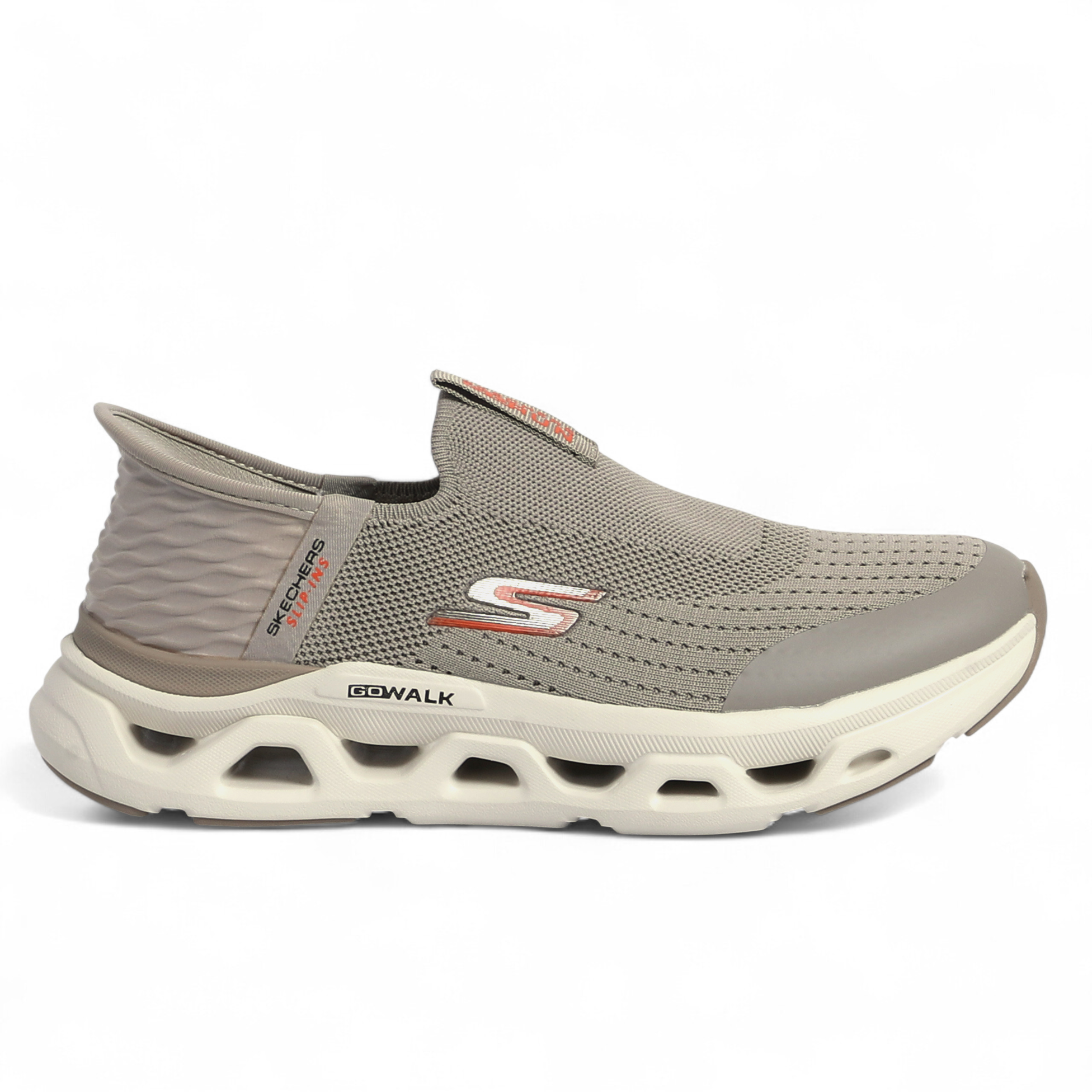 Skechers GO RUN Max Slip‑In – Comfort Meets Performance in Beige - Image 3