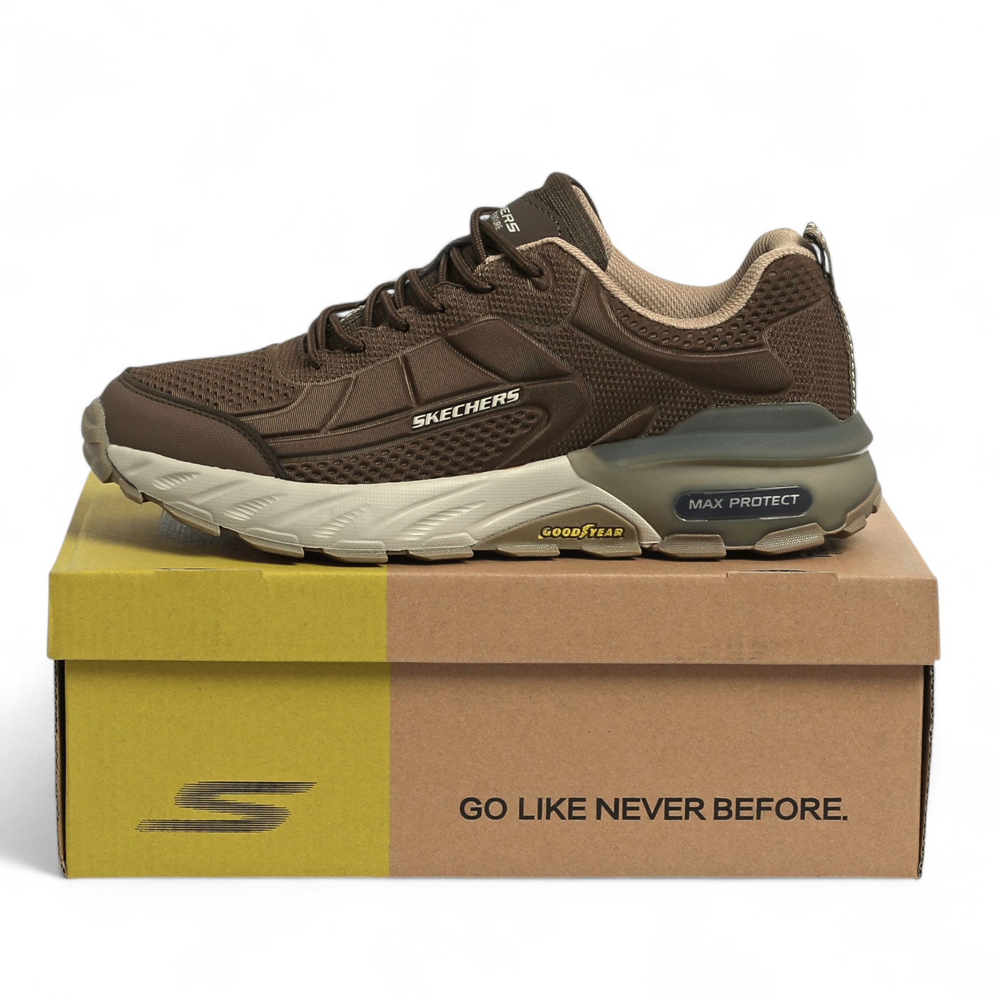 Skechers Max Protect Goodyear Sole in Brown - Image 6
