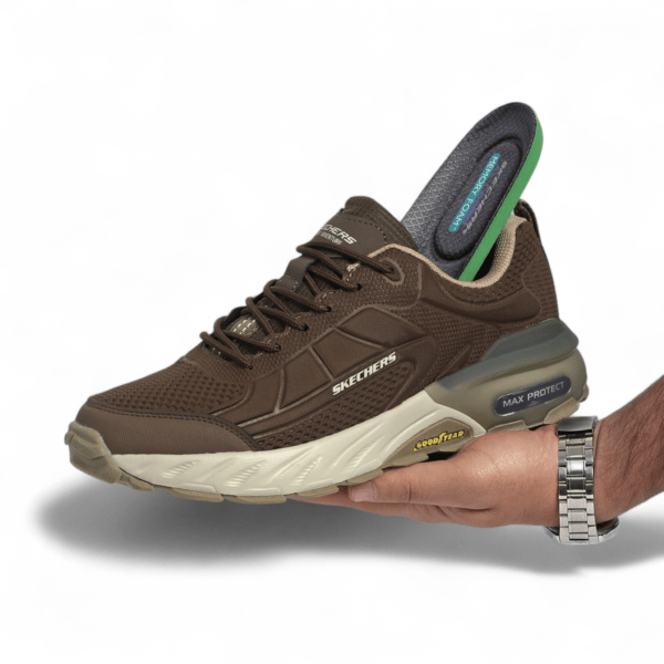 Skechers Max Protect Goodyear Sole in Brown