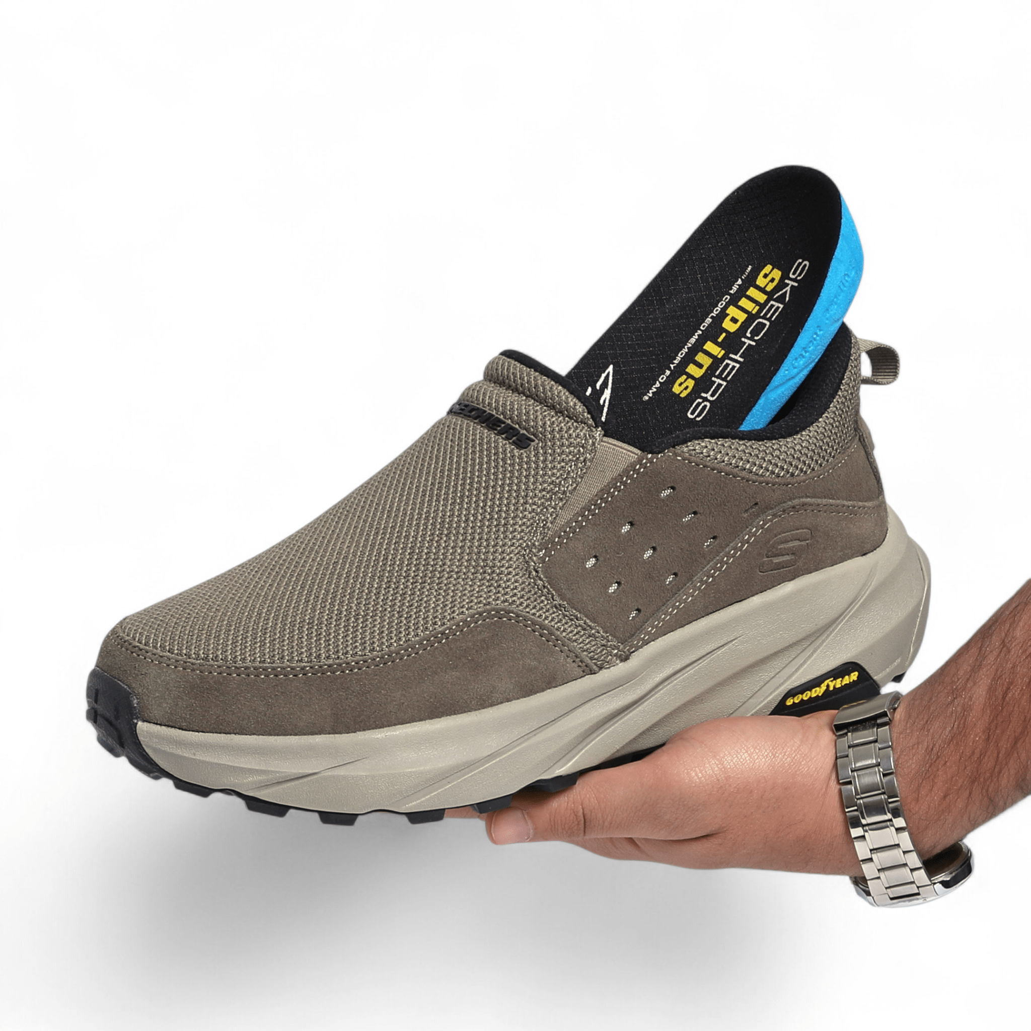 Skechers Slip-Ins with Air Cooled Memory Foam – Easy Comfort, All-Day Support in Beige - Image 5