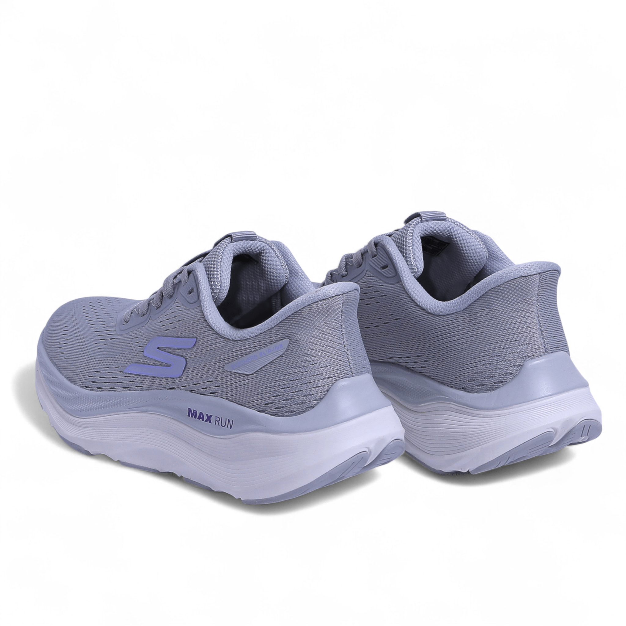 SKECHERS MAX-RUN SLIP-INS –  Comfort & Performance in Grey x Purble - Image 5