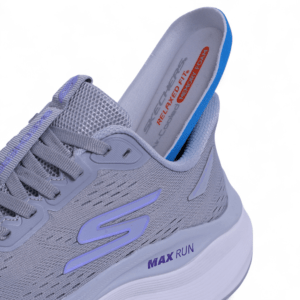 SKECHERS MAX-RUN SLIP-INS –  Comfort & Performance in Grey x Purble - Image 7