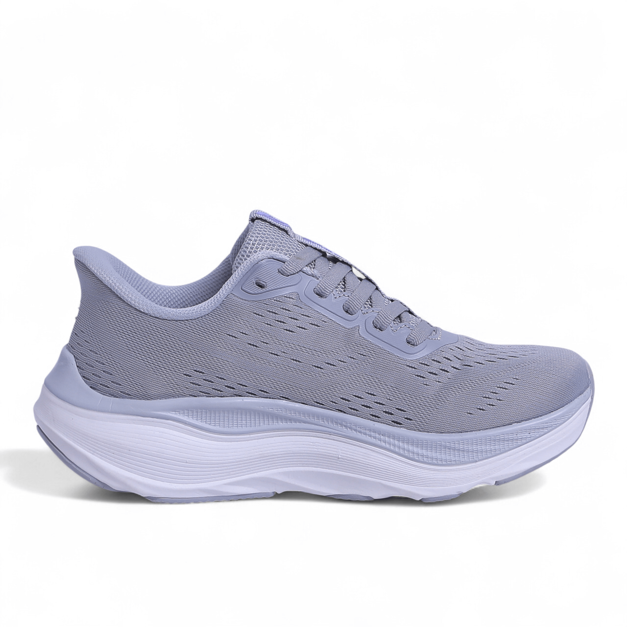 SKECHERS MAX-RUN SLIP-INS –  Comfort & Performance in Grey x Purble - Image 4