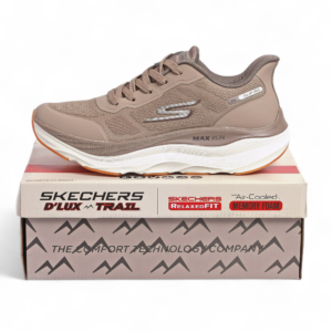 SKECHERS MAX-RUN SLIP-INS, Comfort & Performance in Beige - Image 3