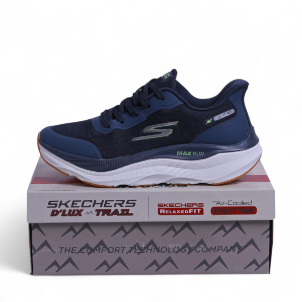 SKECHERS MAX-RUN SLIP-INS, Comfort & Performance in Navy