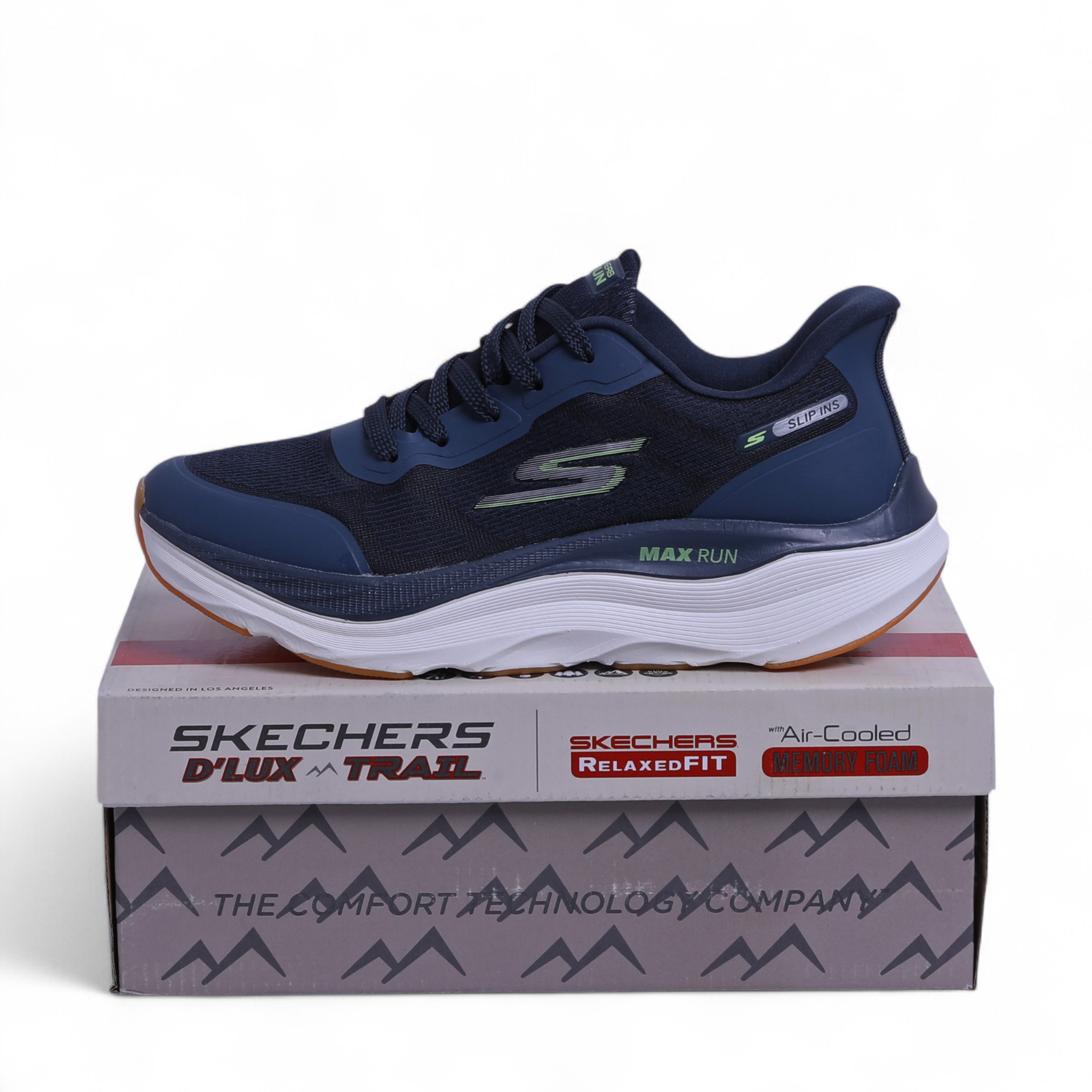 SKECHERS MAX-RUN SLIP-INS, Comfort & Performance in Navy - Image 7