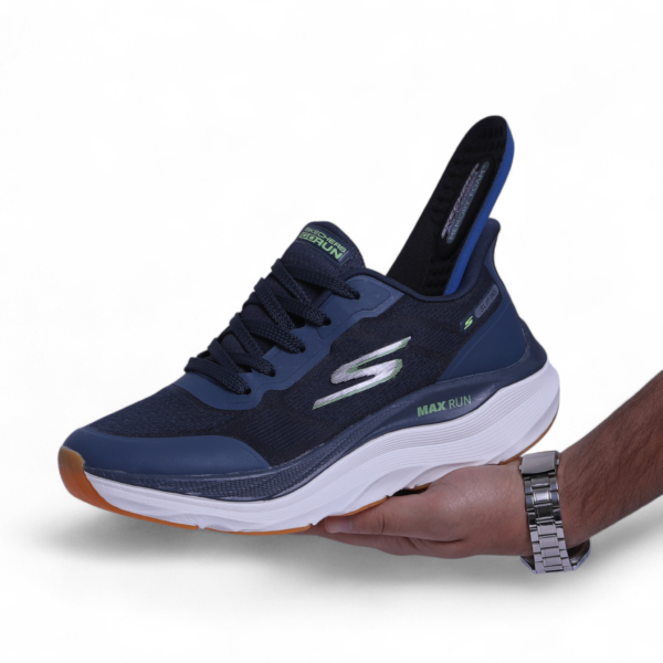 SKECHERS MAX-RUN SLIP-INS, Comfort & Performance in Navy