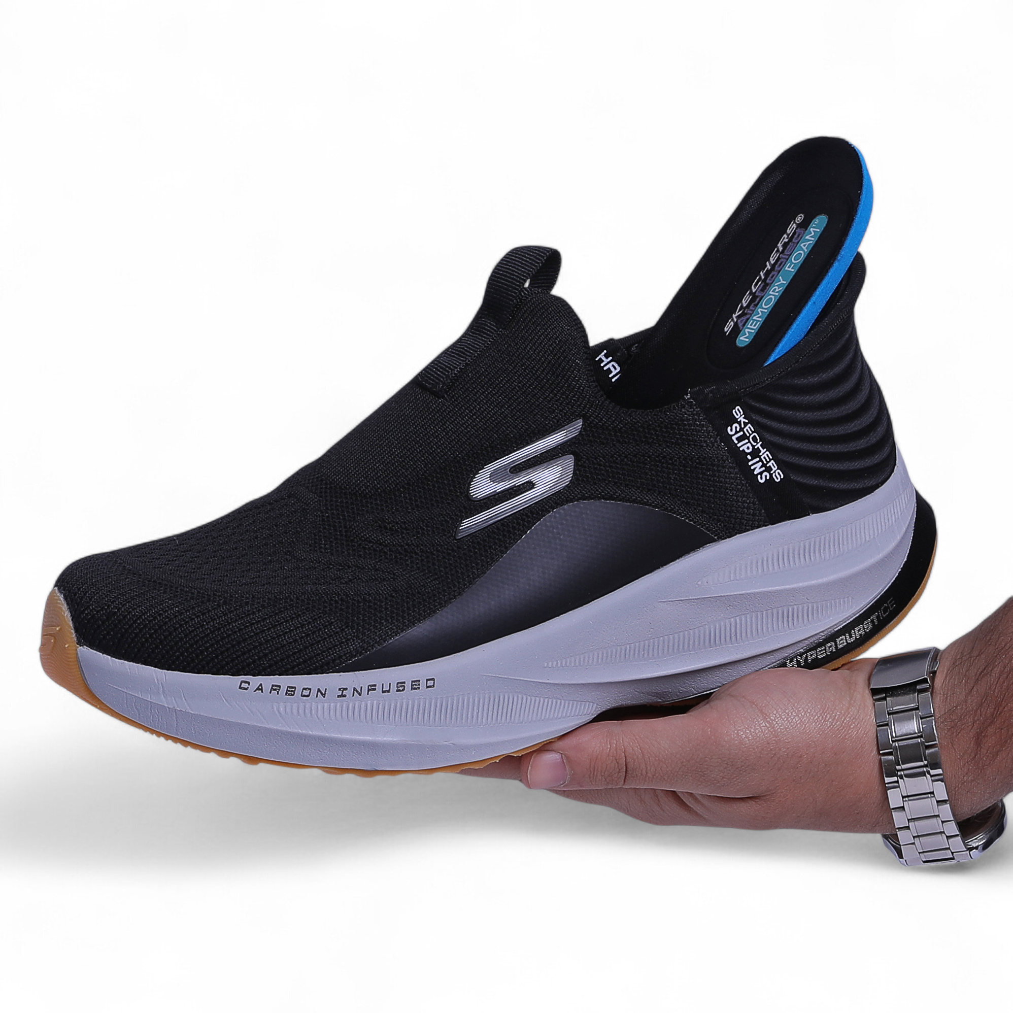 Skechers Slip-Ins – Hyper Burst • Carbon Infused • Goodyear HyperArc Comfort in Black - Image 4