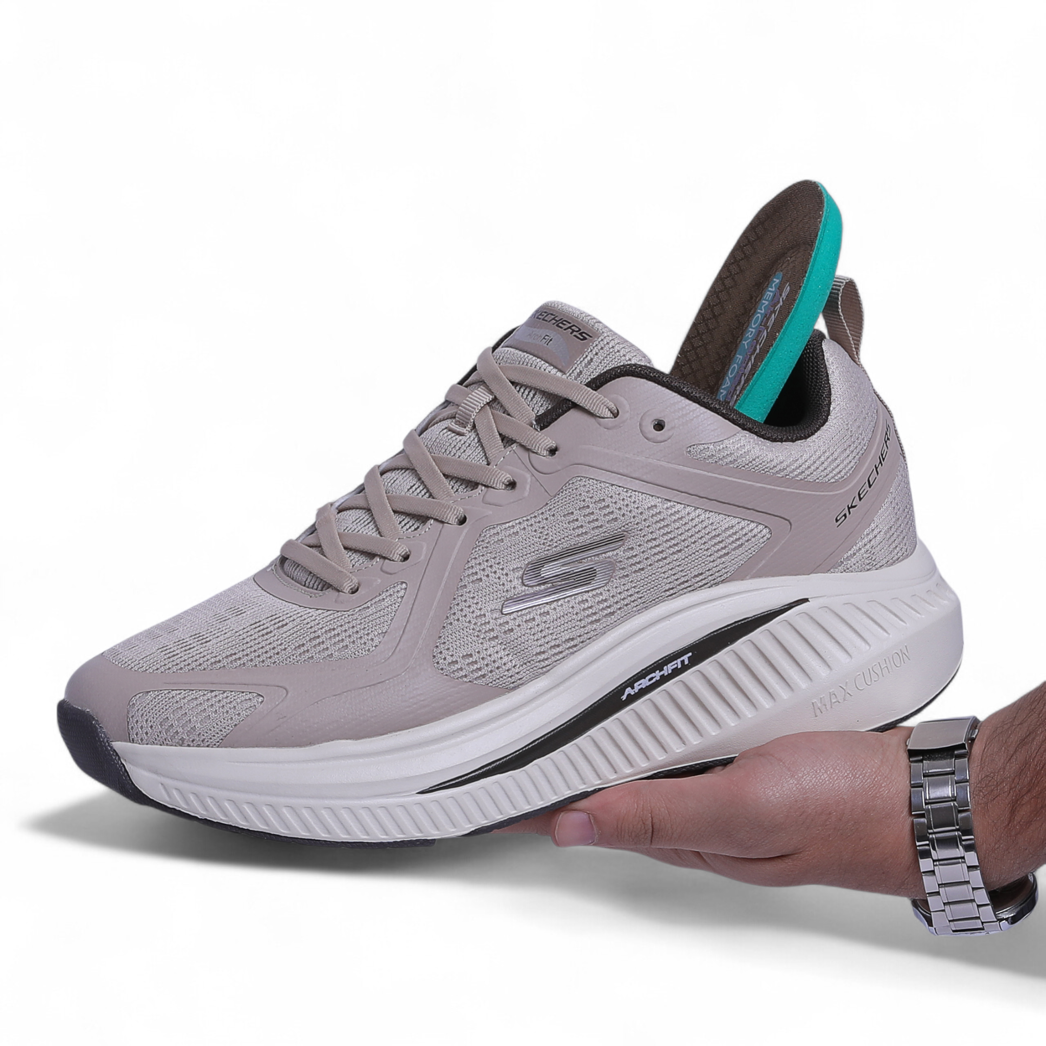 Skechers Go Run Max Cushioning Arch Fit – Superior Comfort & Support in Beige - Image 5
