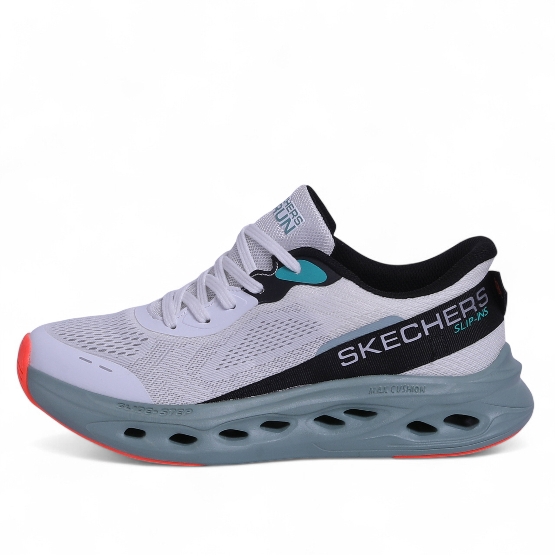 Skechers MAX CUSHIONING GLIDE-STEP – Smooth Comfort & Everyday Performance in White - Image 1