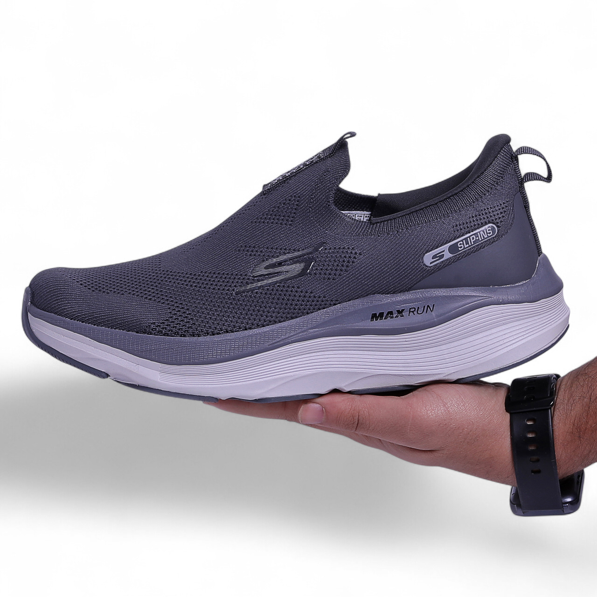 Skechers GO-Walk Max Run Slip-Ins – Effortless Comfort & Everyday Motion in Grey - Image 3