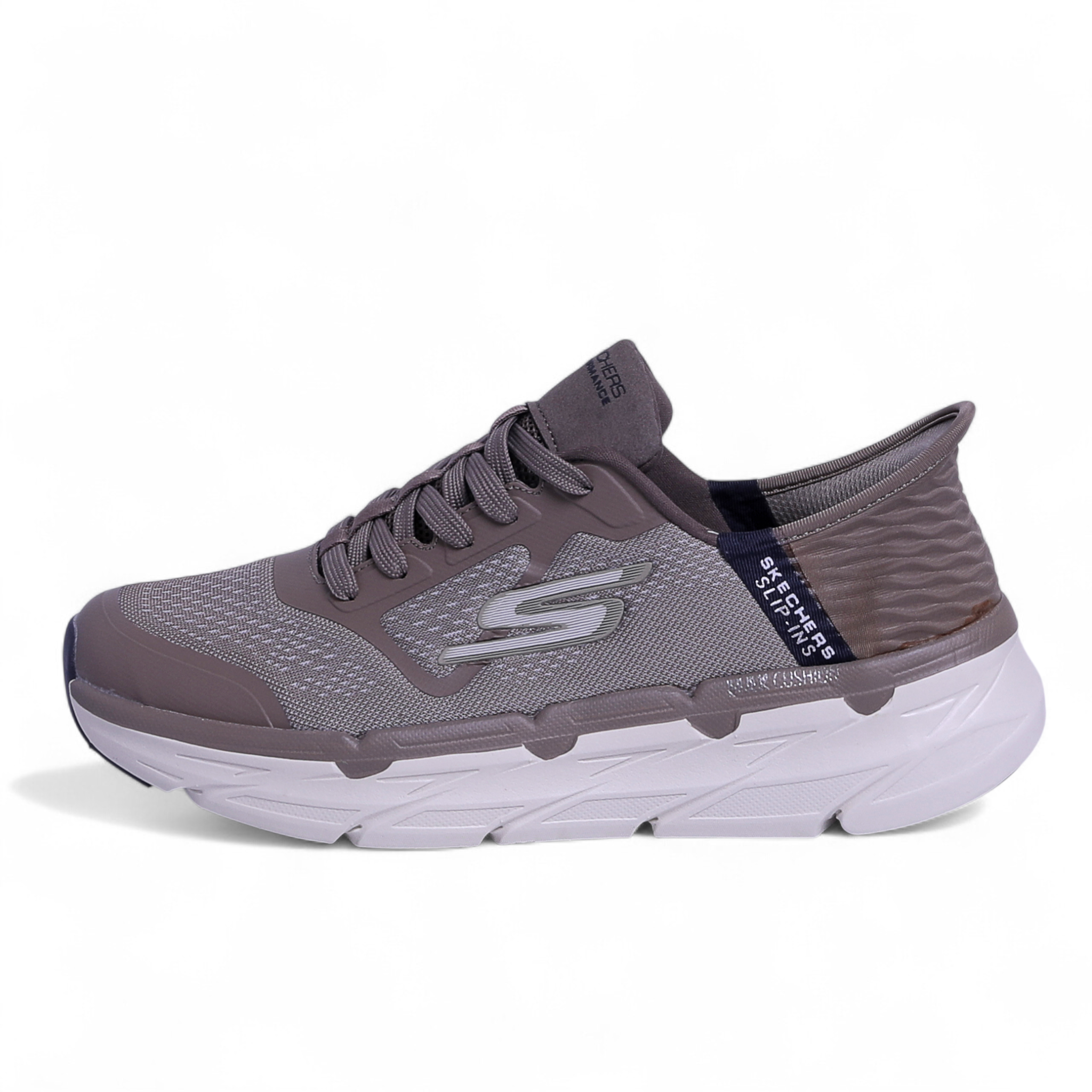 Skechers Max Cushioning Slip-ins – All-Day Comfort for Running, Walking & Athletic Life in Beige - Image 1