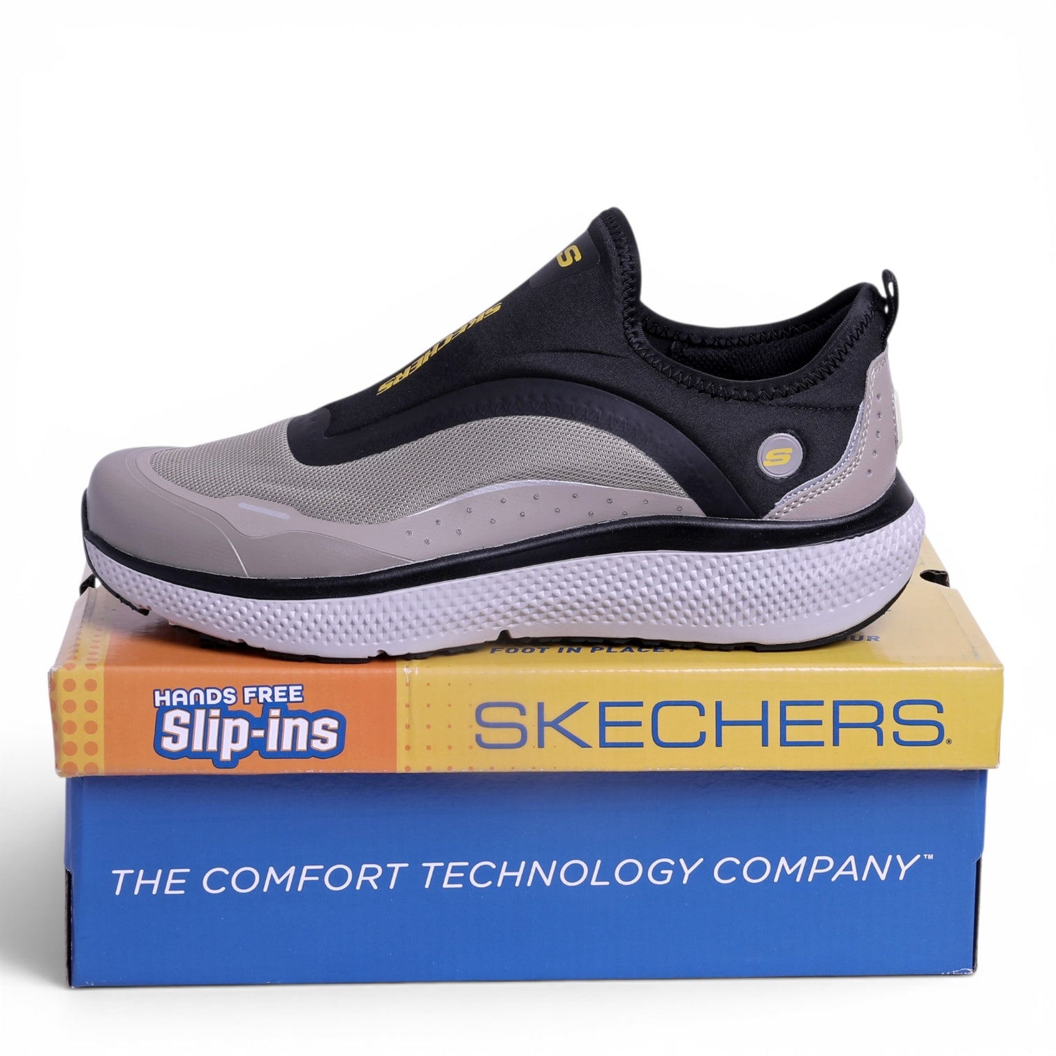 Skechers Ultra Flex Slip-ins in Beige & Black - Image 3