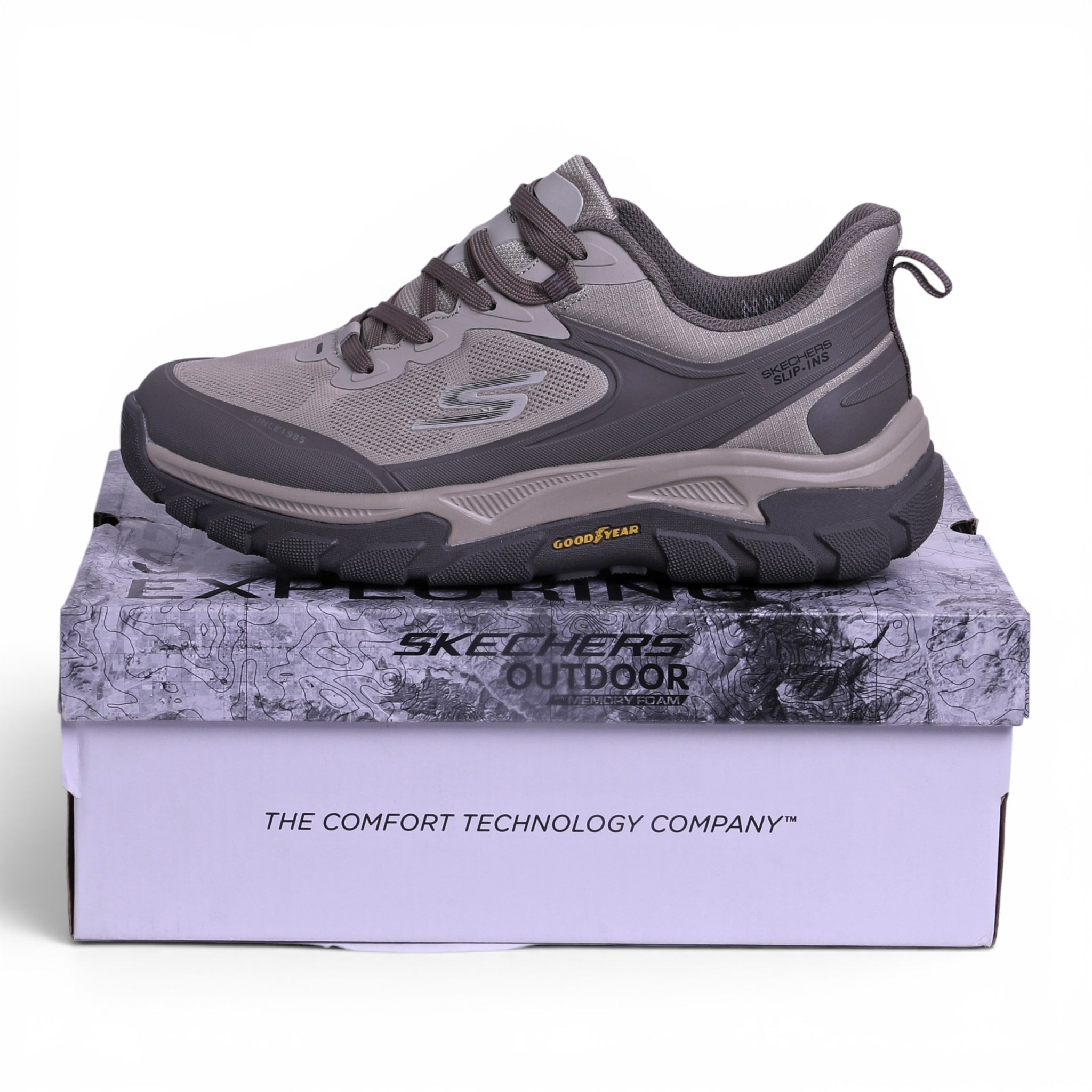 Skechers Trail Goodyear – Trail Walking Shoes with Durable Traction in Beige - Image 3