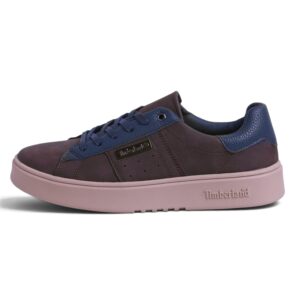 Timberland Mixed Suede & Leather Flat Sneakers – Classic Style & Everyday Versatility - in Brown×navy